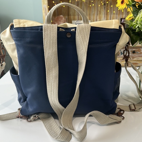 Petunia Pickle Bottom Navy and Teal Abundance Boxy Backpack - Picture 6 of 6